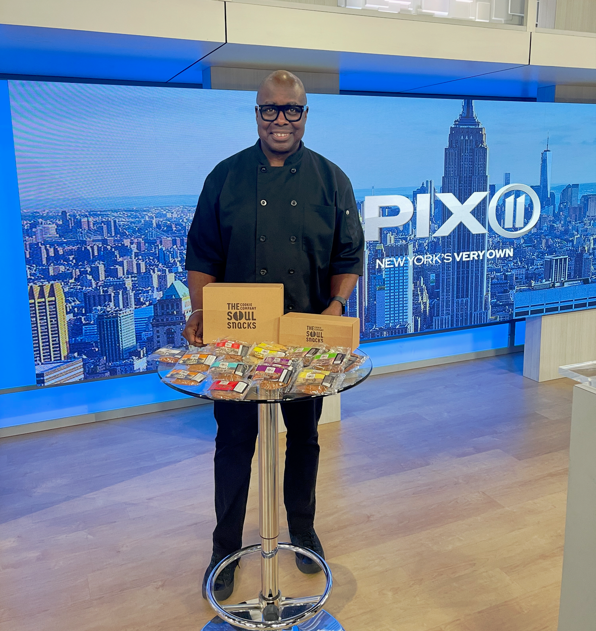 Soul Snacks founder with freshly baked cookies